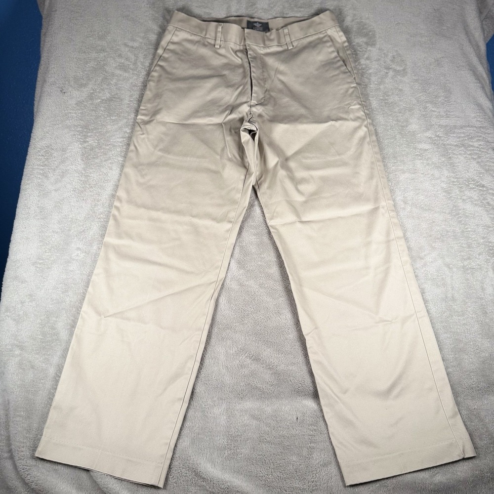 Dockers D2 Men's Beige Straight Fit Chino Pants 32W Cotton Twill Pockets